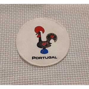 Vintage Portugal Rooster‎ Patch Sew On Portugal Travel Badge Rooster Patch